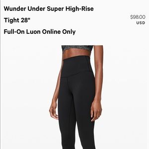 Lululemon wunder under leggings.